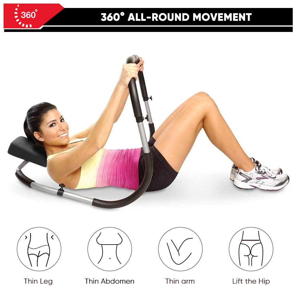 Ejoyous Bauchtrainer Bauchmuskeltrainer, AB Roller Bauch Trainer Fitnessgerät AB Bauch Roller Trainingsberät Bauchtrainer Rücken Bauch Fitness Trainer Muskel