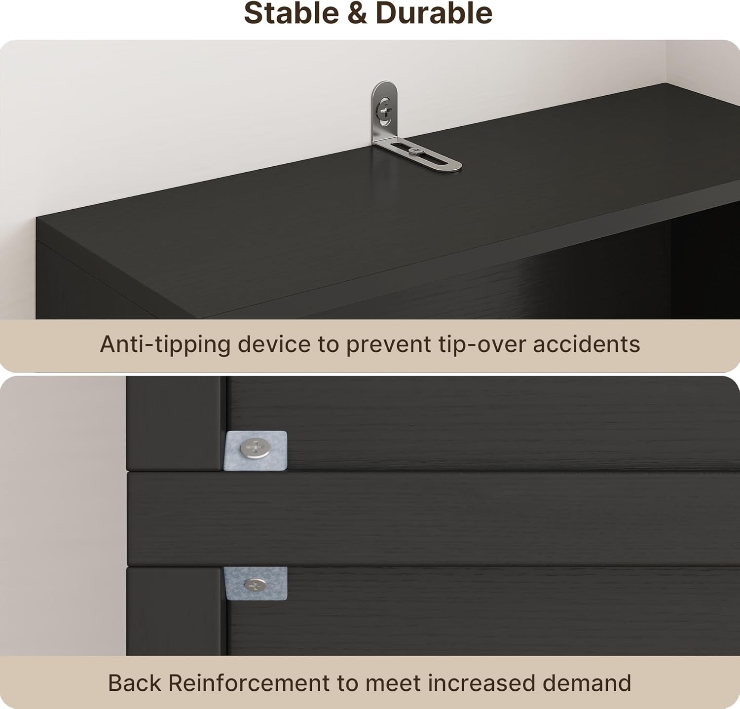 Gizoon Bookcase, Bookshelves and Bookcases, 71” 6-Shelf Bookcase with Doors, Floor Standing Display Storage Shelves, with Adjustable Shelves, for Home, Office, Living Room, Bedroom, Black - Image 5