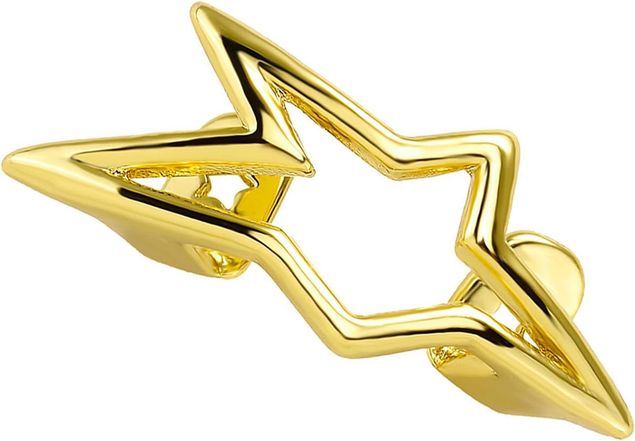 Unique Five Point Star Hollow Out Hip Hop Grillzs Tooth Jewelry Smooth Copper Dentals Accessory for Parties Costume Star Hollow Out Dentals Jewelry