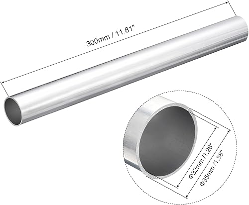 Miniatura 2 de uxcell Tubo redondo de aluminio 6063, 1.378 in OD 1.260 in diámetro interior 11.811 in longitud tubería para proyectos de bricolaje de la industria