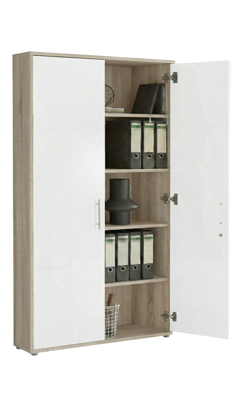 TABOR PRO Set 4 Eiche Sonoma weiß matt Büromöbel Arbeitszimmer Büro