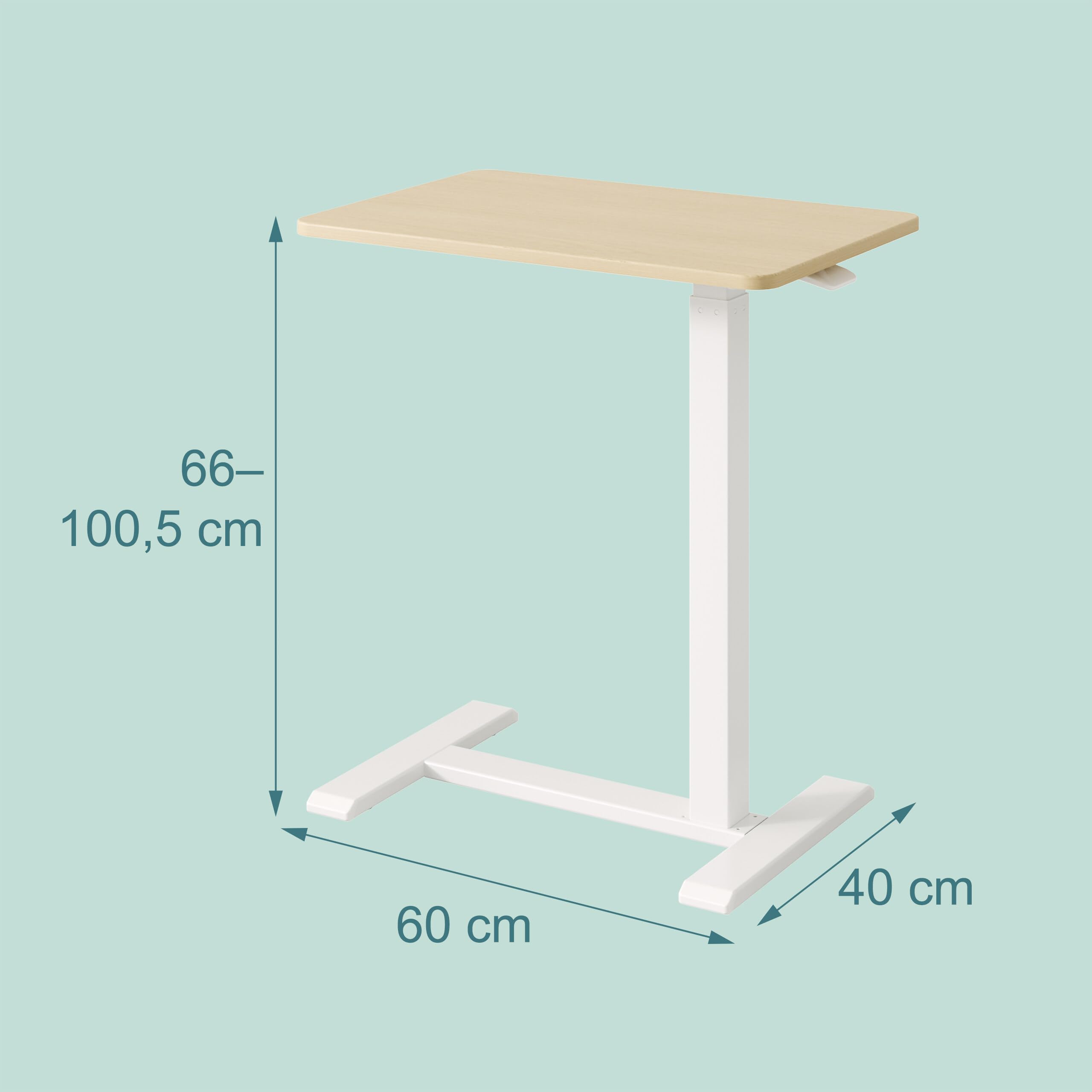 Biurko stojące Relaxdays, regulacja wysokości 66–100 cm, białe/naturalne