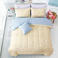 Vista 11 de Holawakaka Juego de edredón matrimonial de 6 piezas para niñas, coloridos nudos de lazo con flores de lunares, juego de cama en una bolsa, ropa