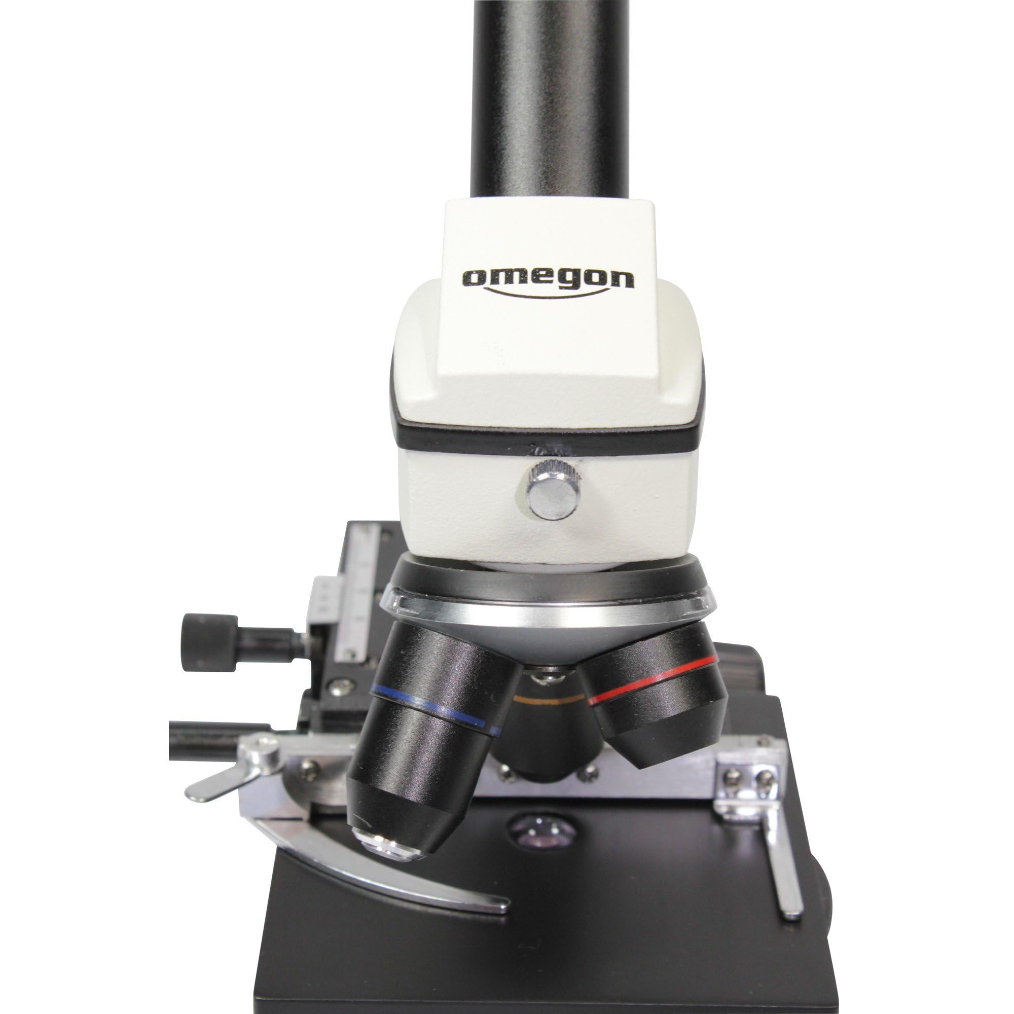 Omegon Mikroskop MonoView, MicroStar, achromat, 1280x, LED | Präzise Mikroskopie mit LED-Beleuchtung | Für Schule und Hobby | Inklusive umfangreichem Zubehör & PC Okular | Einfache Handhabung