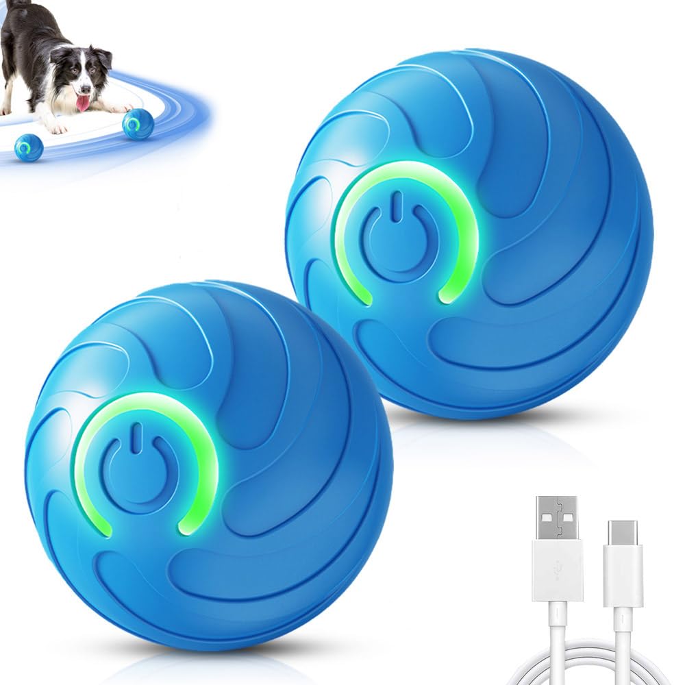 Fiopet 2PCS Dog Ball, 2025 Upgrade Vibrating Dog Ball Interactive Pet Balls Shaky Toy, USB Rechargeable Smart Shaking Pet Bounce Balls Automatic