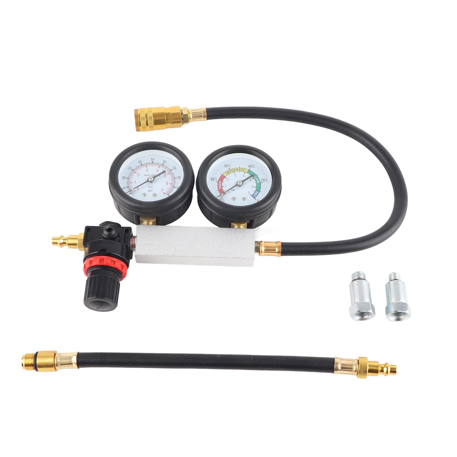 4Pcs Cylinder Tester Petrol Engine Compression Leakage Leakdown Detector TU-21 Variety of Common Faults Worn Rings Crac Leakdown Detector TesterCylinder TesterLeakdown Detector