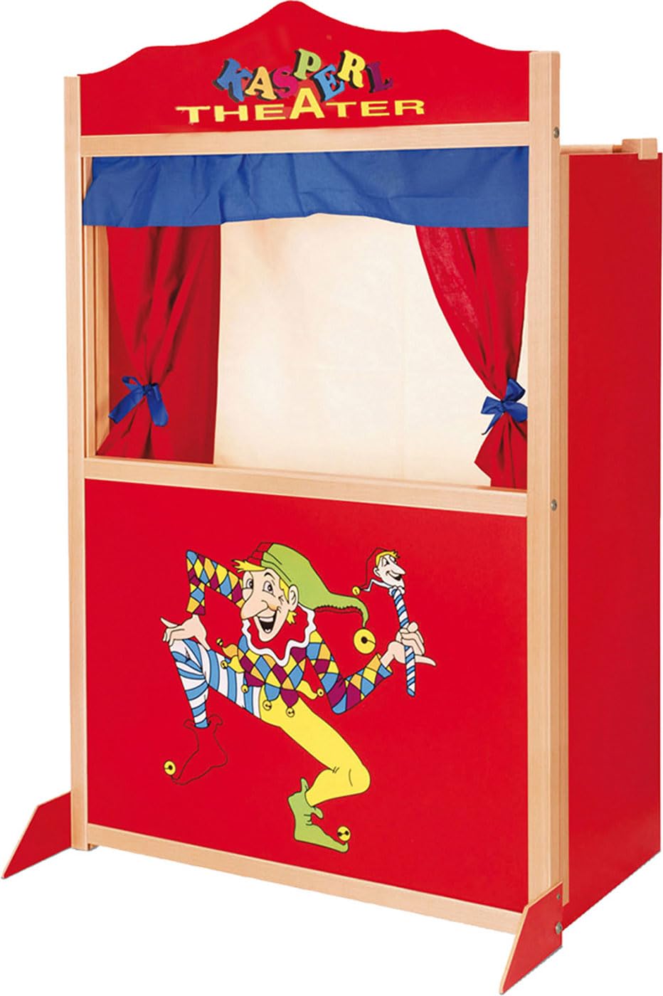 ToyToyToy Handpuppentheater großes Puppentheater Kasperltheater 120 cm aus Holz