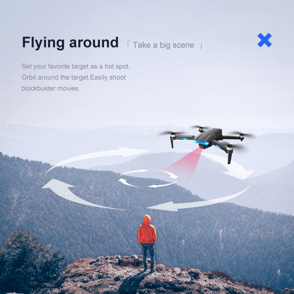 Drone per Adulti, Droni Pieghevoli con Fotocamera 6K HD, Durata della Batteria 75 Minuti, Flusso Ottico Hover, Trasmissione di Immagini 5G HD, Vola Intorno, Volo Waypoint, Segui Intelligente