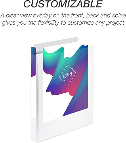 Vista 115 de Samsill (MP128587) - Carpeta de 3 anillos redondos de 3 pulgadas, fabricada en los EE. UU., con cubierta transparente personalizable para insertos