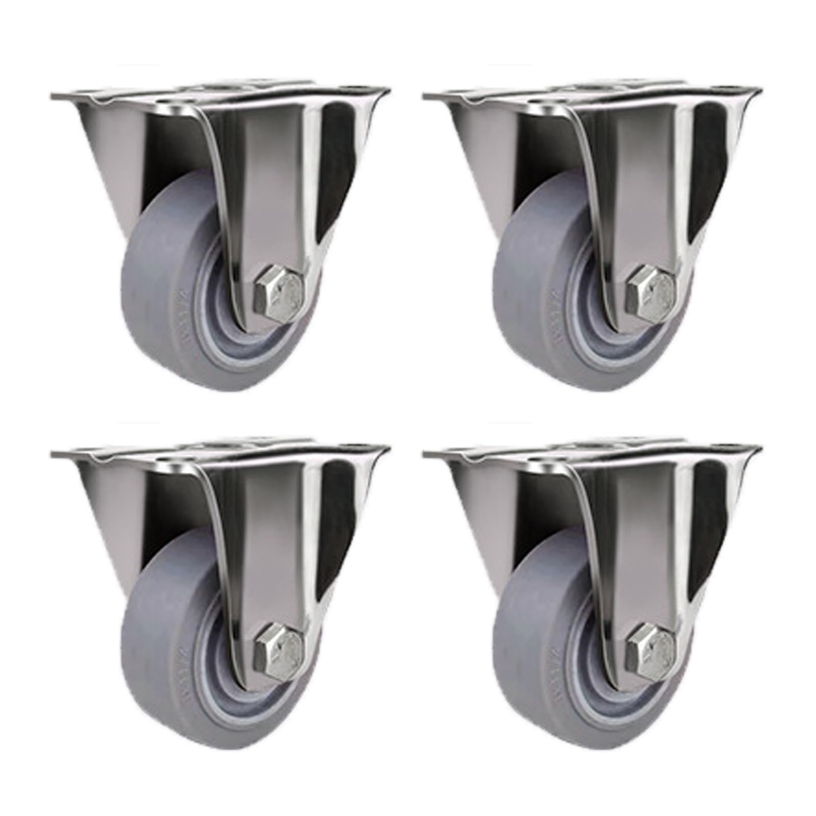 GYEQXKT Industrial Swivel Caster Wheels Set of 4 with Brake – Heavy Duty Trolley Casters for Furniture Legs Workbenches & Trolleys – Easy Push & Pull Mobility