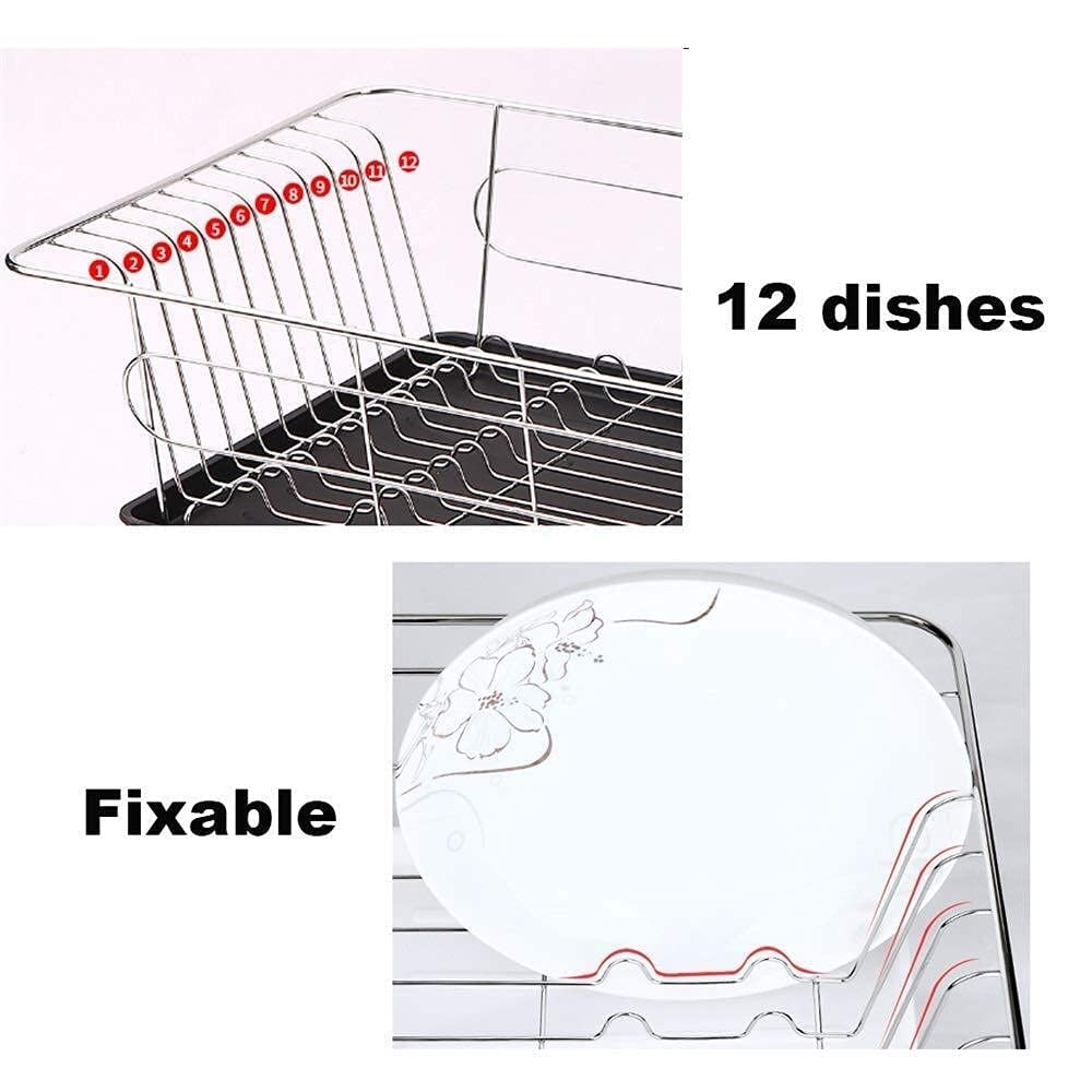Estante para Platos Cesta para lavavajillas con Bandeja de Drenaje Removedor de Rejilla de Drenaje de Acero Inoxidable 304, Estante de Almacenamiento, Estante para Platos Secos, Estante de c