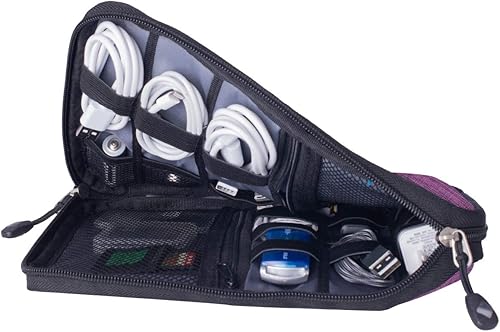 Miniatura 4 de Organizador de cables de viaje, organizador electrónico portátil impermeable para cable USB, cargador de teléfono, auriculares, tarjeta SD, 5