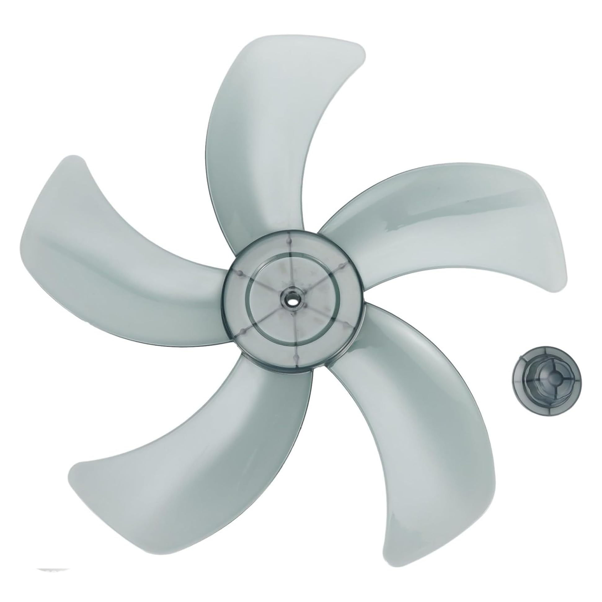 Takingup 16 Inch Fan Blade Replacement with Five Plastic Leaves Low Noise Fan Blades with Nut Cover Replacement Blades for Standing Pedestal, Black