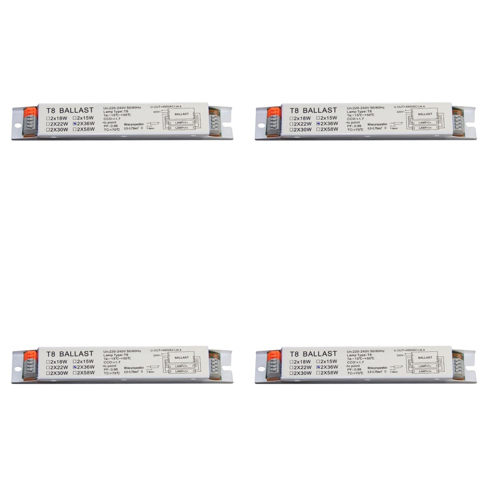 Jnchdghwa As Shown 4X T8 2X36w Electronic Ballast For Uv Germicidal Lamp, Fluorescent Lamp For Iron Sheet
