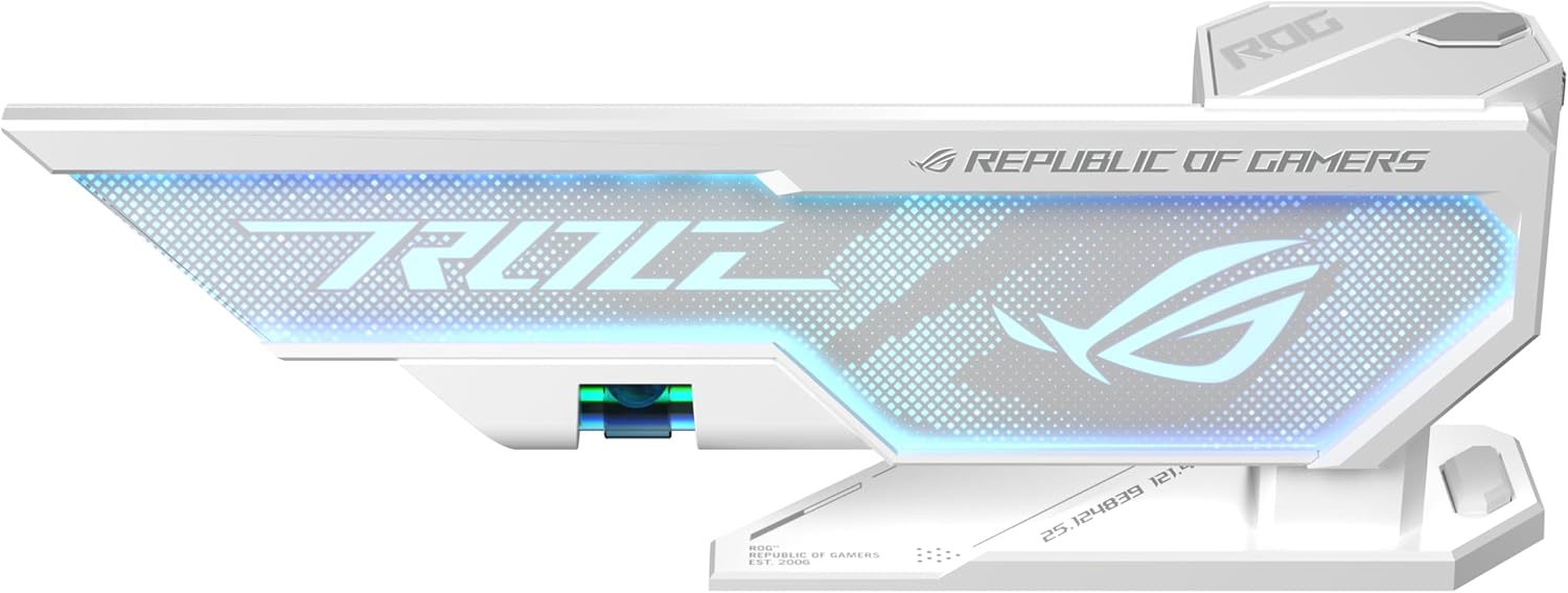 61WaPFBoT7L._AC_SL1500_ ASUS ROG Herculx Graphics Card Holder White Edition (Tool-Free Design, Included Spirit Level, Solid zinc Alloy, 72-128mm, Aura Sync)