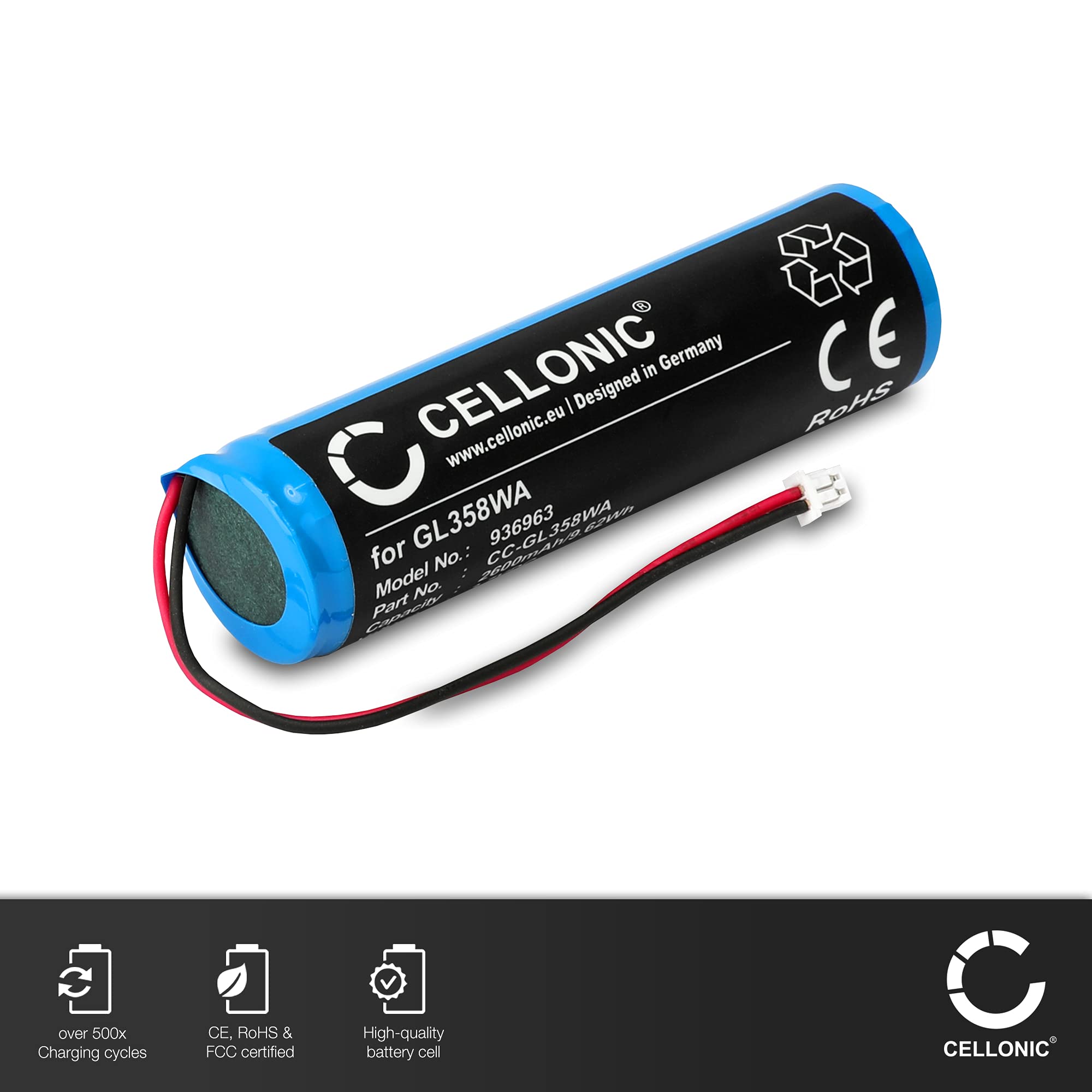 CELLONIC 1x Batteria per Drone Compatibile con DJI Phantom 3 Standard Remote Controller, GL358WA – (2600mAh, 3.7V