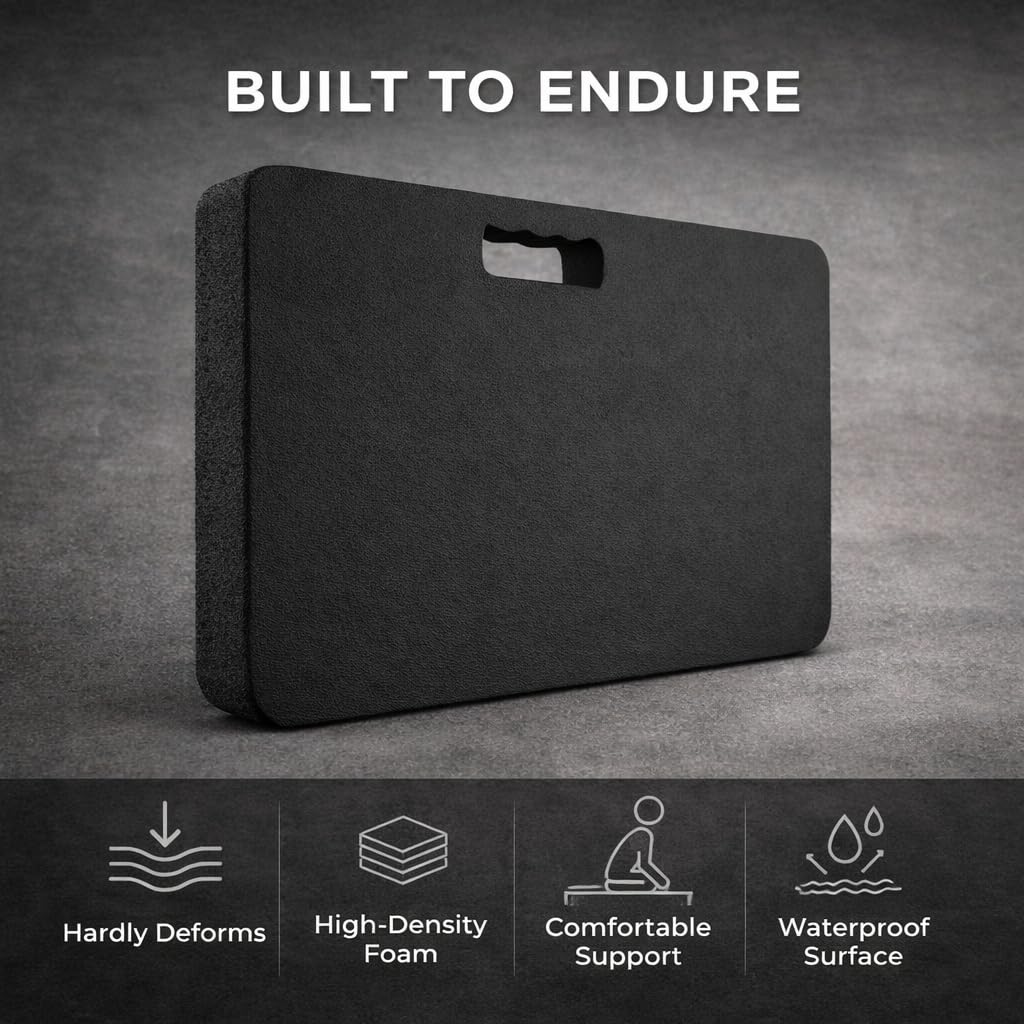 Gardzen 3 Pack Extra Thick Kneeling Pad for Gardening Work, 1.5 Inch Soft NBR Foam Knee Cushion Bathing Baby, Large Smooth Kneeler Mat Yoga Exercise, 18x11, Black
