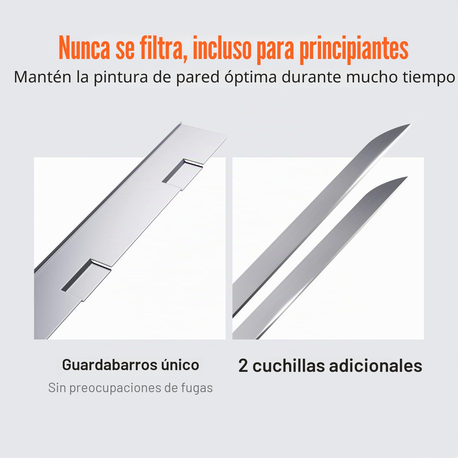 VEVOR Caja plana para paneles de yeso, caja de barro con acabado de aluminio de 265 mm para paneles de yeso, tableros de yeso, guardabarros adicional, 2 cuchillas de acero inoxidable de 10/12