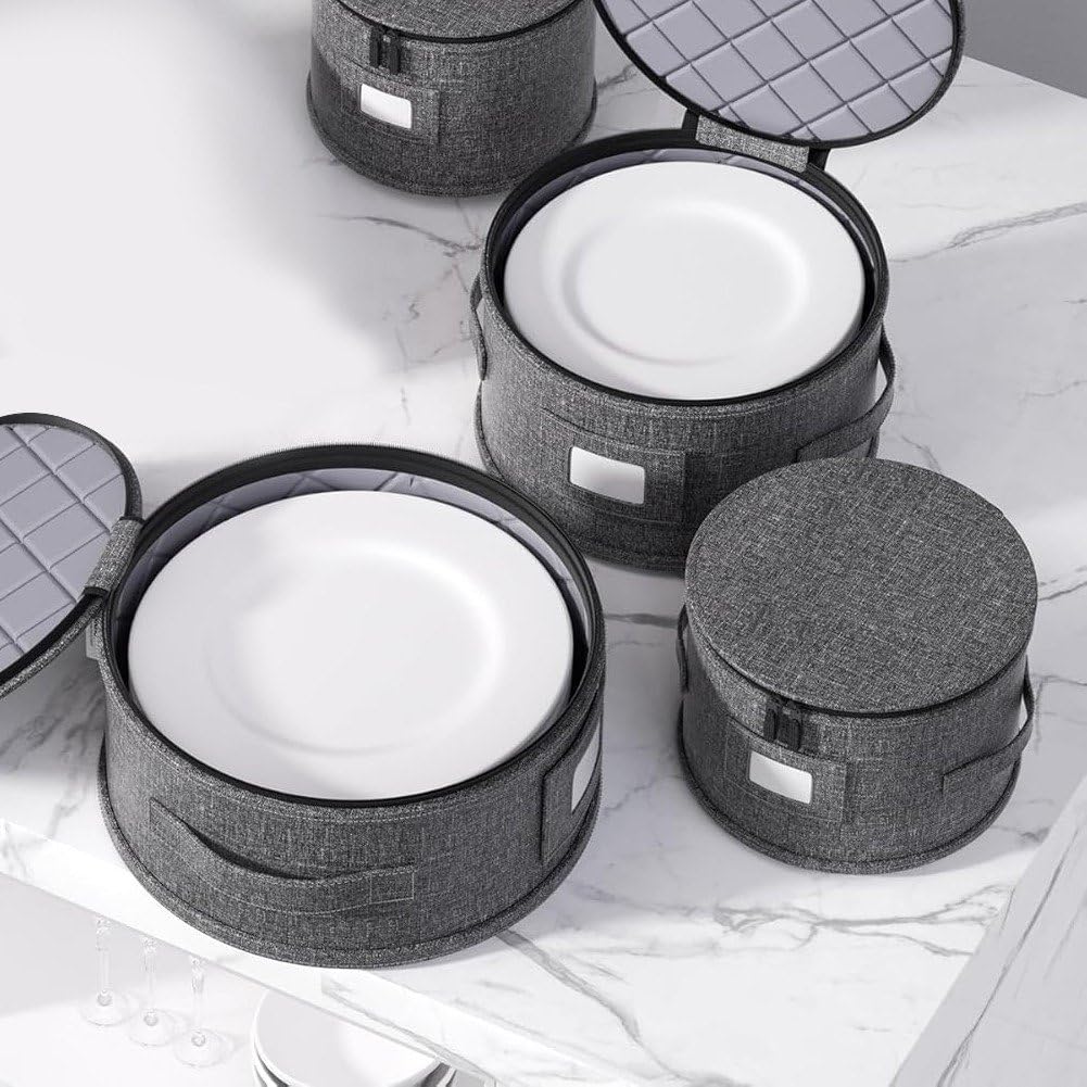 4 porcelanowe pudełka do przechowywania talerzy obiadowych z pokrywką okrągłe kuchenne do przenoszenia i przenoszenia okrągłych talerzy