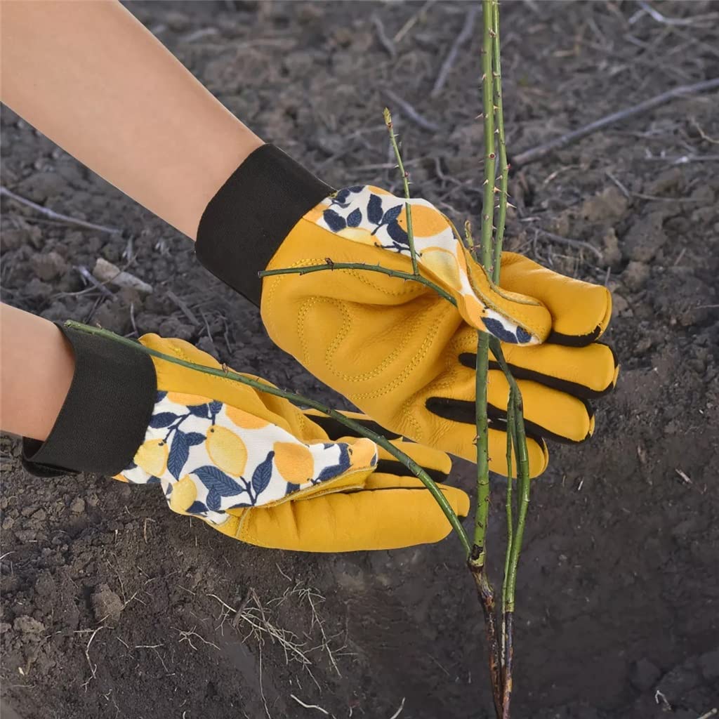 Gardening Rose Pruning Gloves Gelbe Damen-Arbeitshandschuhe Pflanzen Verschleißfest (Color : A, Size : One Size) (A One Size)