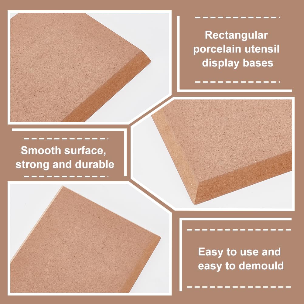 BENECREAT Plaque En Bois Rectangulaire 30x15x1.5 Cm - Moule Pour Poterie Céramique Et Argile