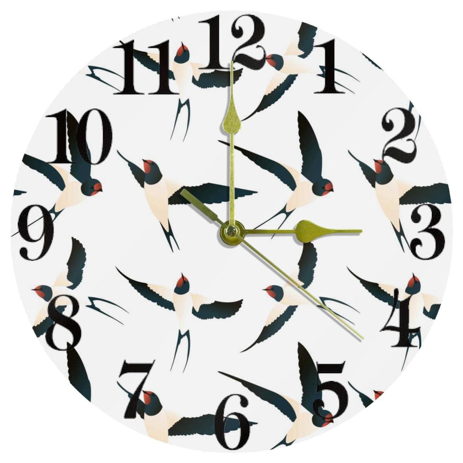 Horloge murale silencieuse Pretty Hallows à quartz sans tic-tac pour chambre et étude