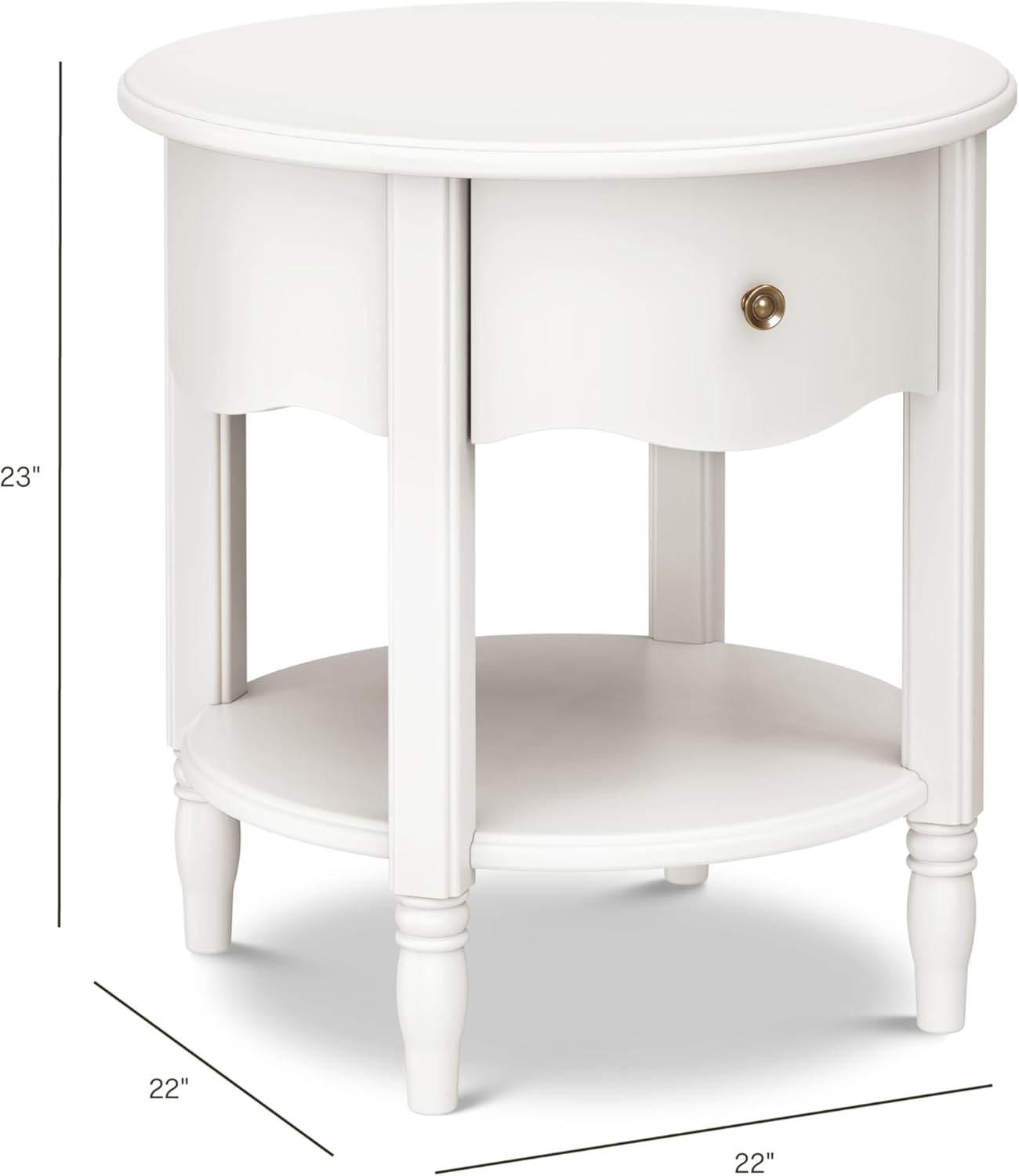 Namesake Liberty Assembled Nightstand in Warm White, Greenguard Gold Certified, Nightstand for Baby and Kids Room, Fully Assembled