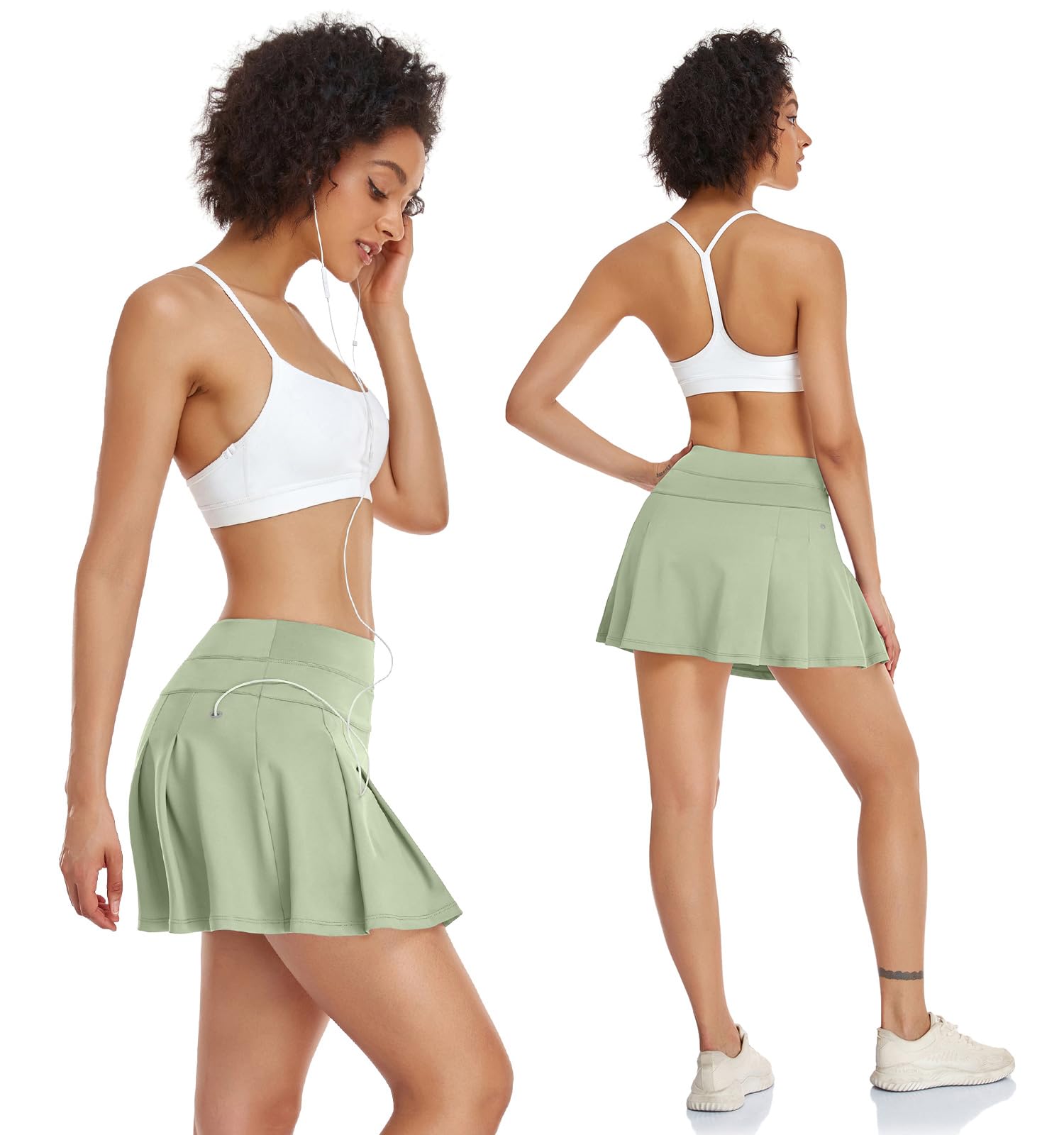 VUTRU Faldas de Tenis para Mujer Falda de Tenis de Cintura Alta con Bolsillos Faldas de Running Falda Deportiva de Golf con Pantalón Interior Falda Pantalón