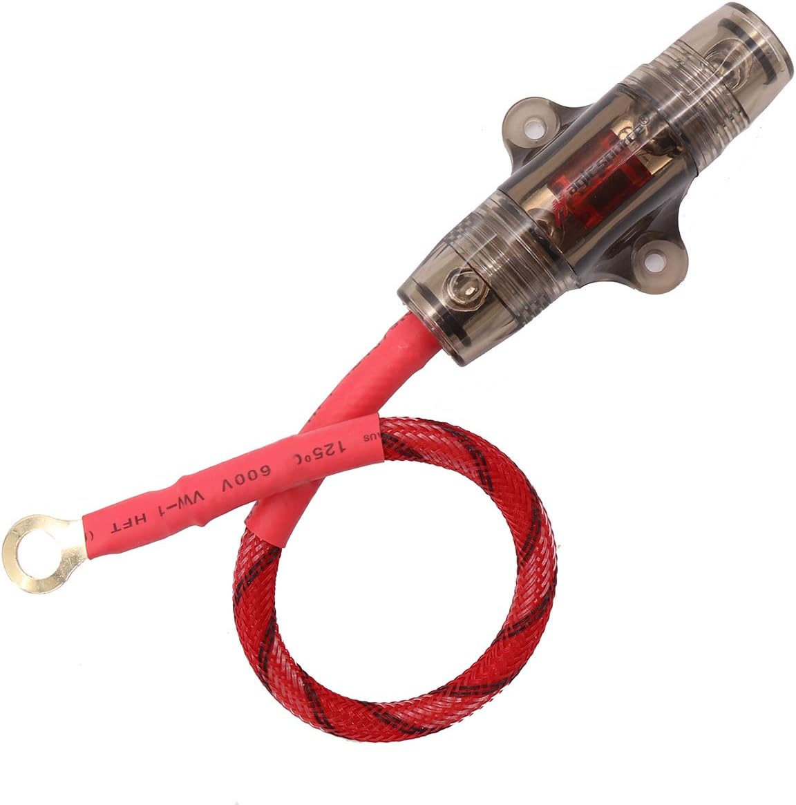 Magic source Inline 60A MANL Fuse Holder with 1ft 8 Gauge AWG Oxygen