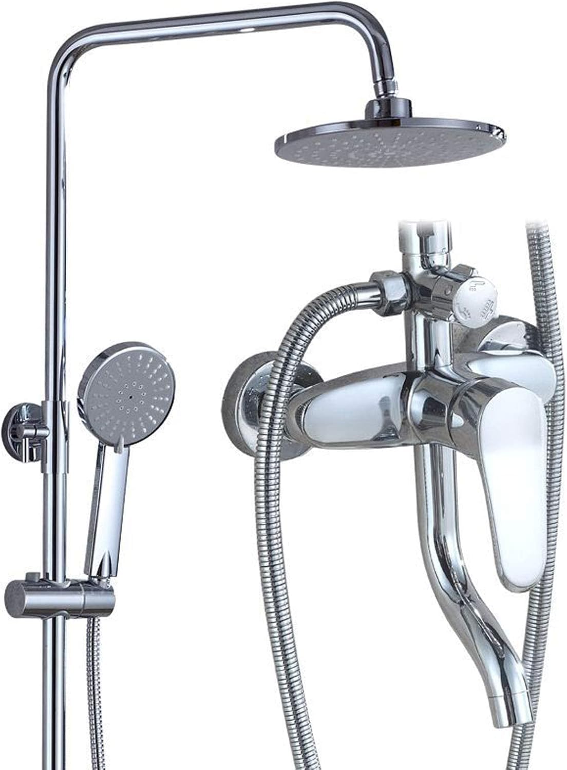 Pommeau de douche suspendu et mitigeur laiton contre le calcaire