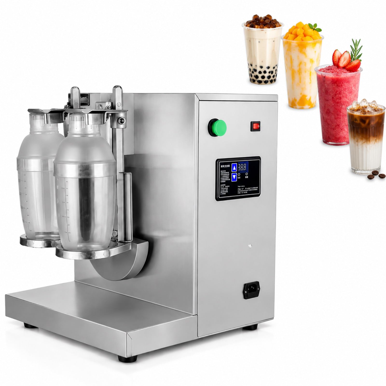 Shaker per tè al Latte, Mixer Elettrico per Bubble Tea, 2 Bicchieri