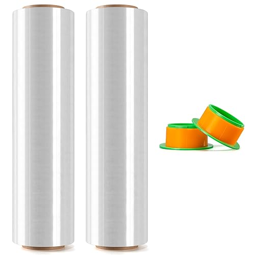 2 Rolls Clear Stretch Wrap 18" x 1000 FT x