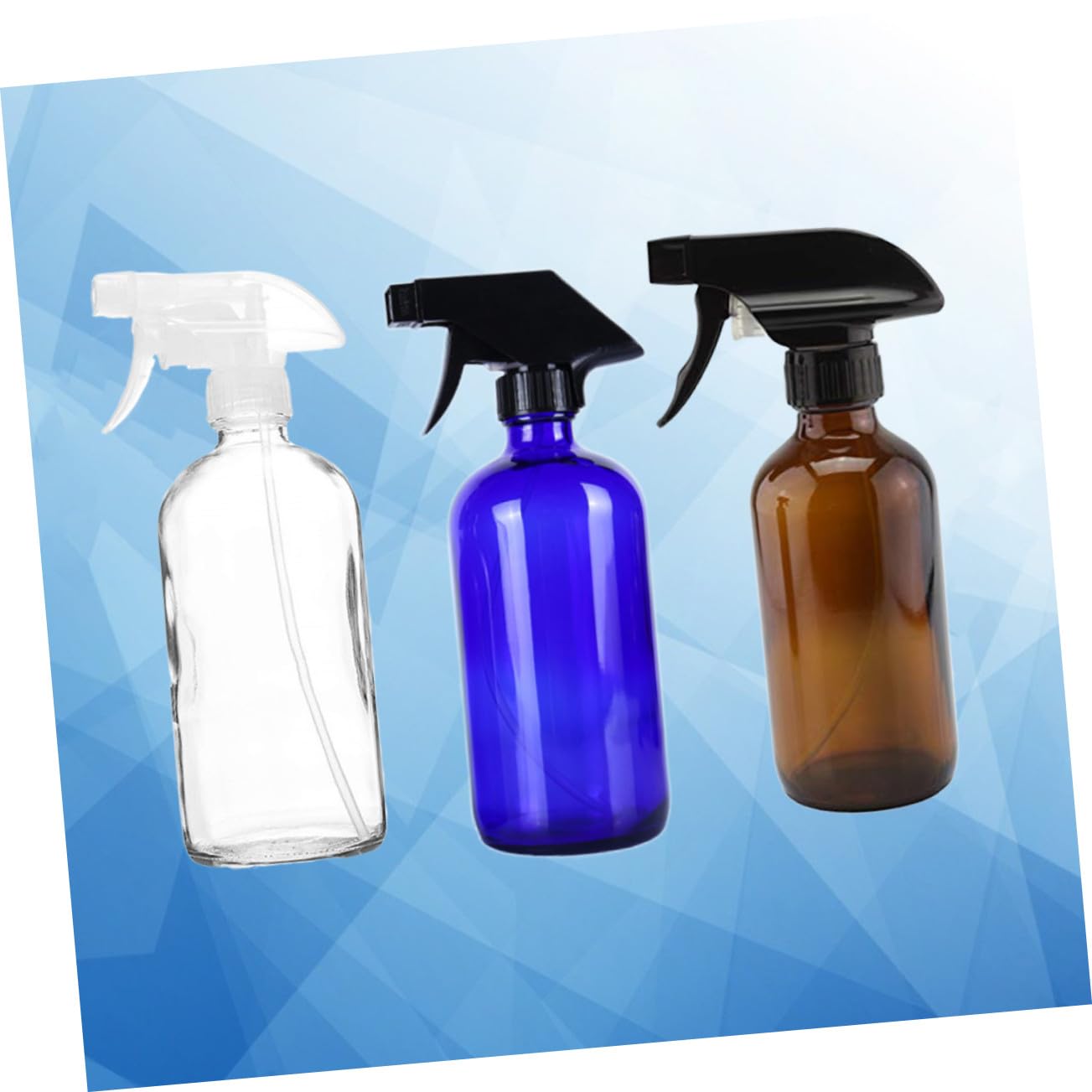 3 pezzi Spray Trasparenti Blu e Marroni Bottiglie Ricaricabili in Vetro Resistenti e Portatili per Profumi e Cosmetici per Viaggi e Uso Quotidiano