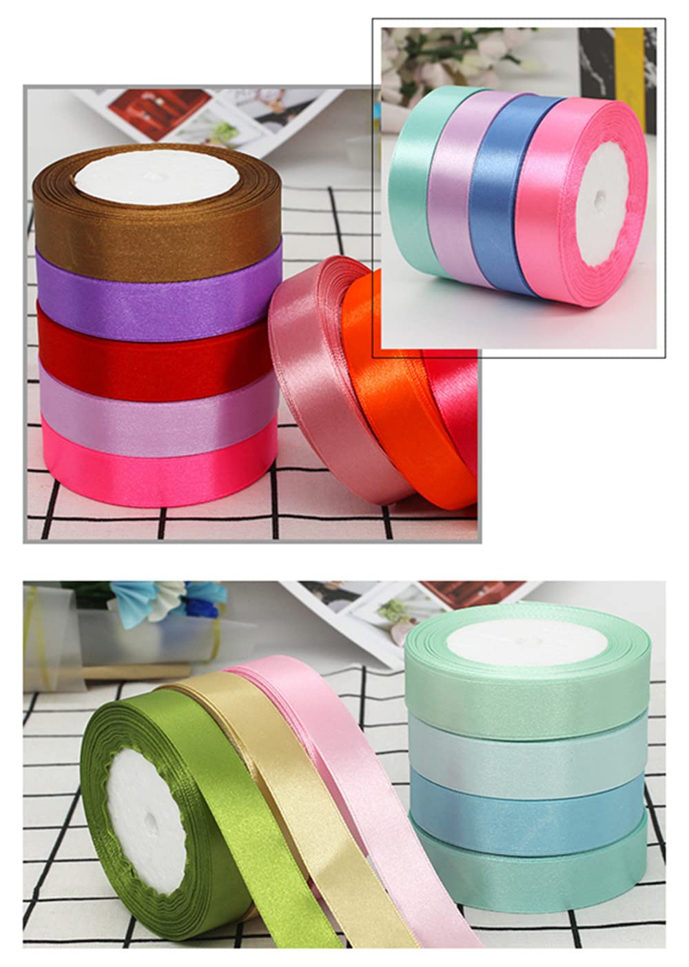 1Pcs Rouleaux Ruban En Satin Vert Pour Deco Mariage Artisanat Emballage