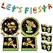 JeVenis 45 PZ Piatti per Feste messicani e Set di tovaglioli lasciano Fiesta Banner Accessori per Feste messicani