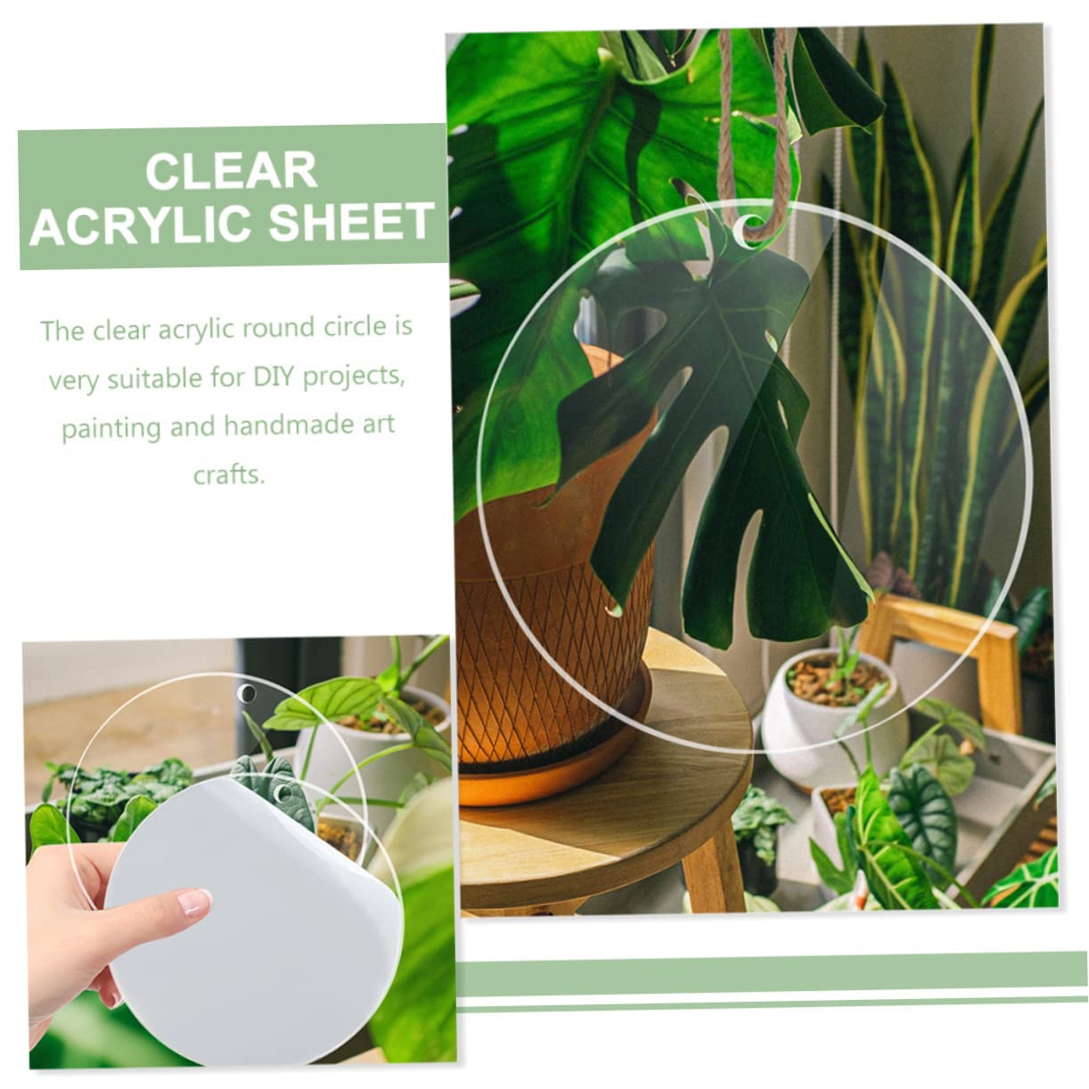 Gadpiparty 20pcs Sheets Clear Acrylic Round Circles Thick for DIY Projects Crafts Painting and Keychains Multi Function Acrylic Plates with Smooth Edges