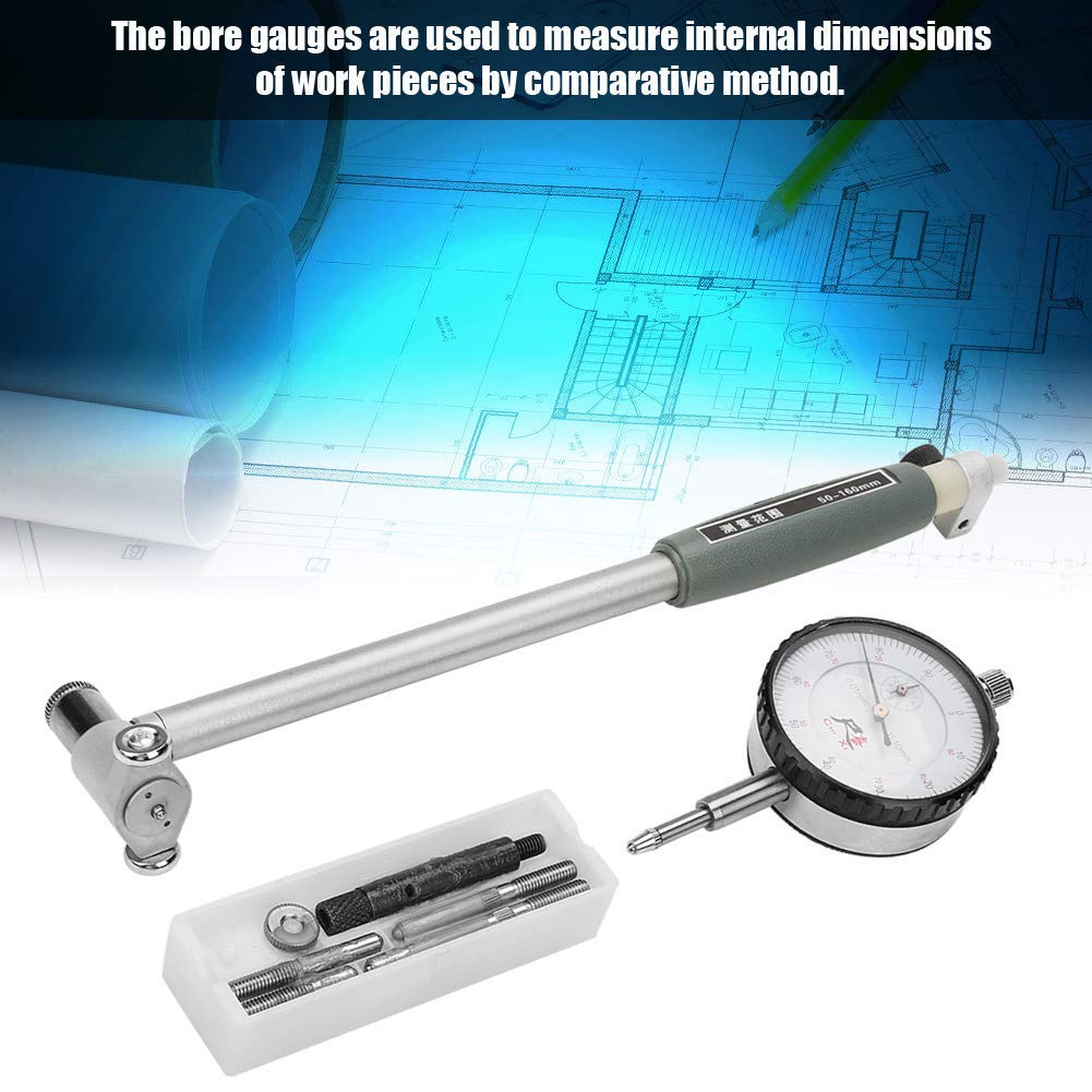 Alesatori, Diametro 50-160MM Indicatore del Diametro del Calibro indicatore del Diametro misuratore Kit del Cilindro del Motore di misurazione per l'impostazione dei diametri del Foro