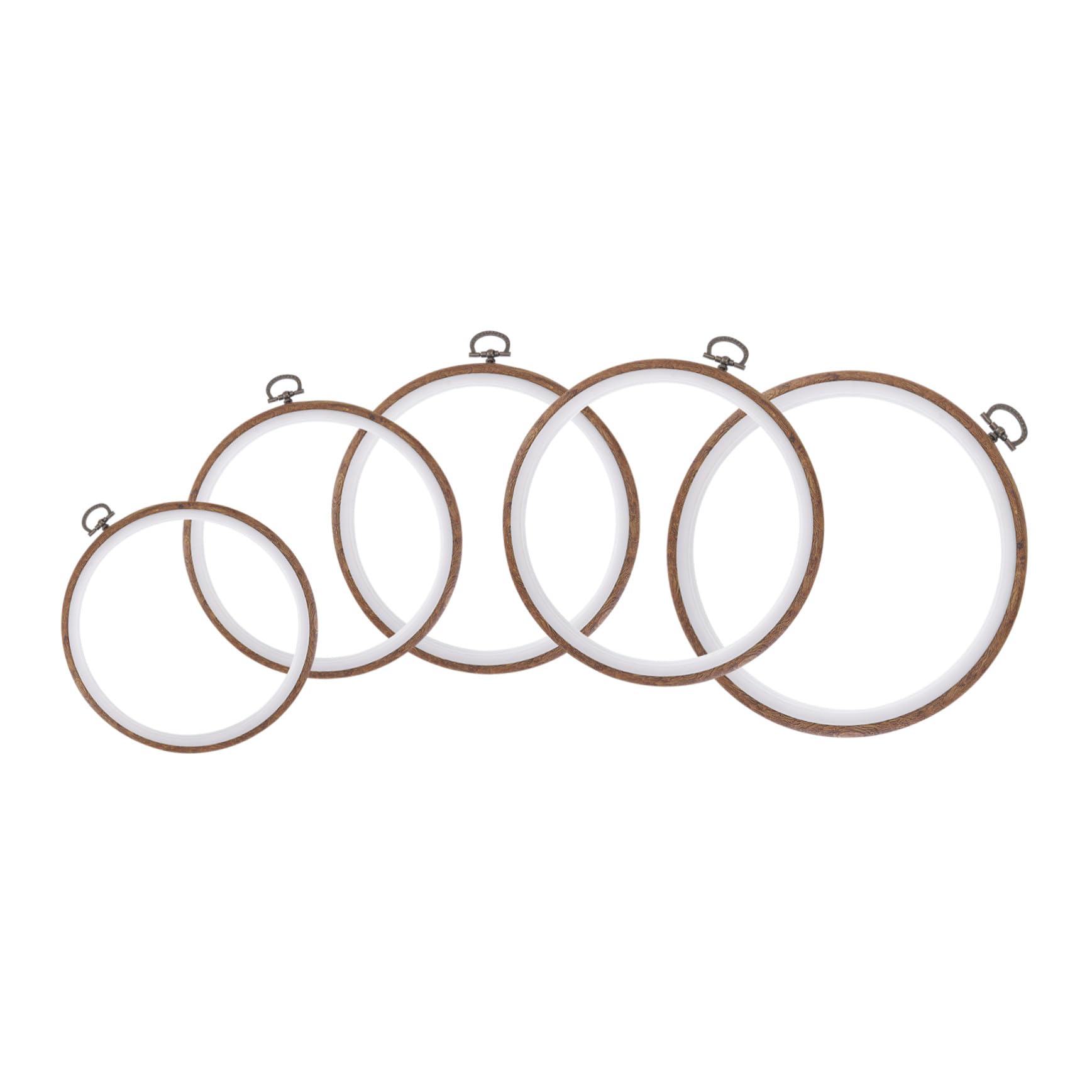 UKCOCO 5 Piezas Marco de Flores para Bordar Ovalado Aros de Bordado de Plástico Herramientas de Bordado Redondos para Punto de Cruz Adecuado para DIY Casa