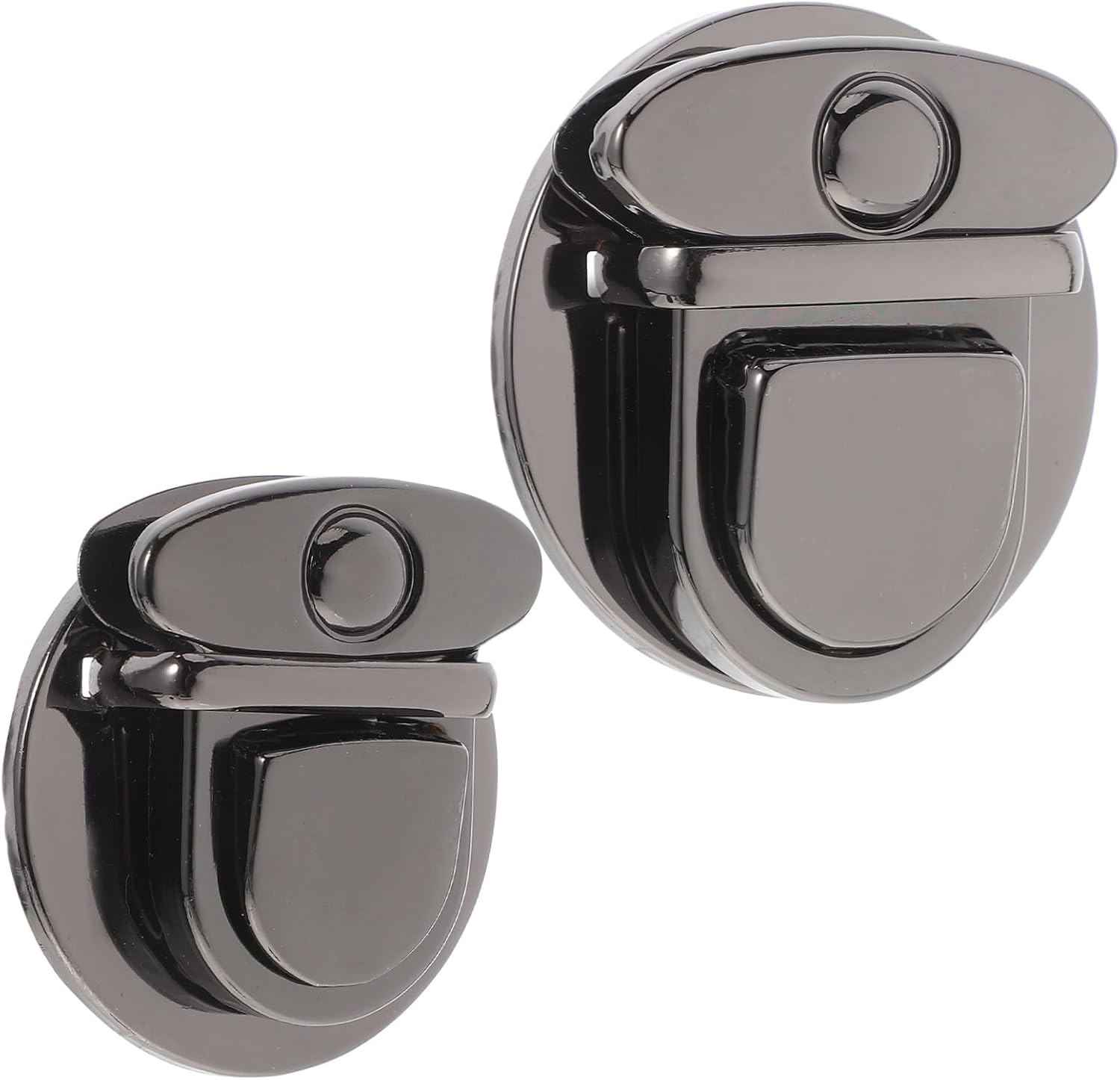Sewroro 1 Set Button Buckle Bag Luggage Purse Thumb Lock Wallet Chest Hardware Purse Closure Hardware Purse Fasteners Wallet Hardware Clip Metal Black 2pcs