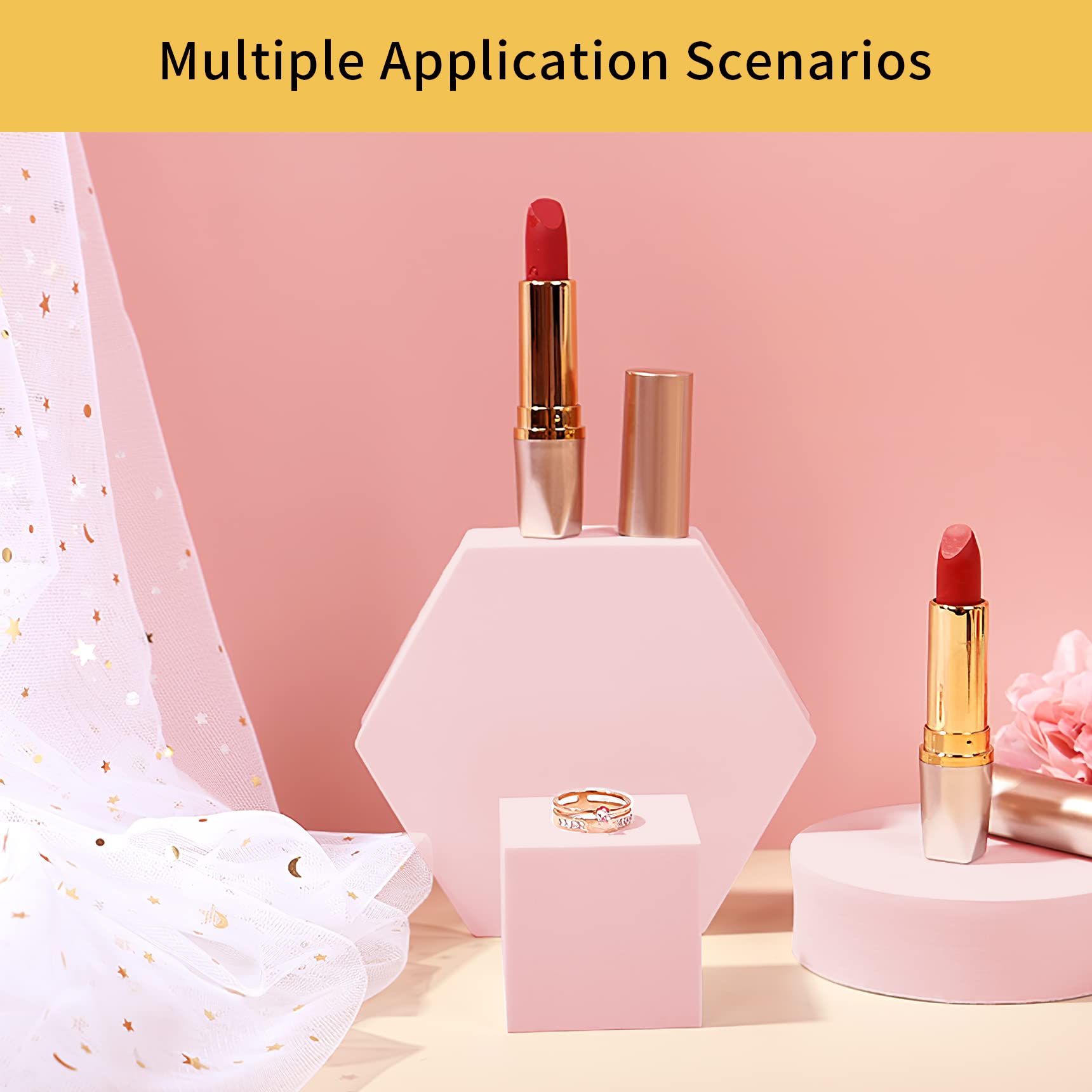 Selens Accessori di scena per fotografia, 6 stampi geometrici in schiuma a cubo, colore rosa