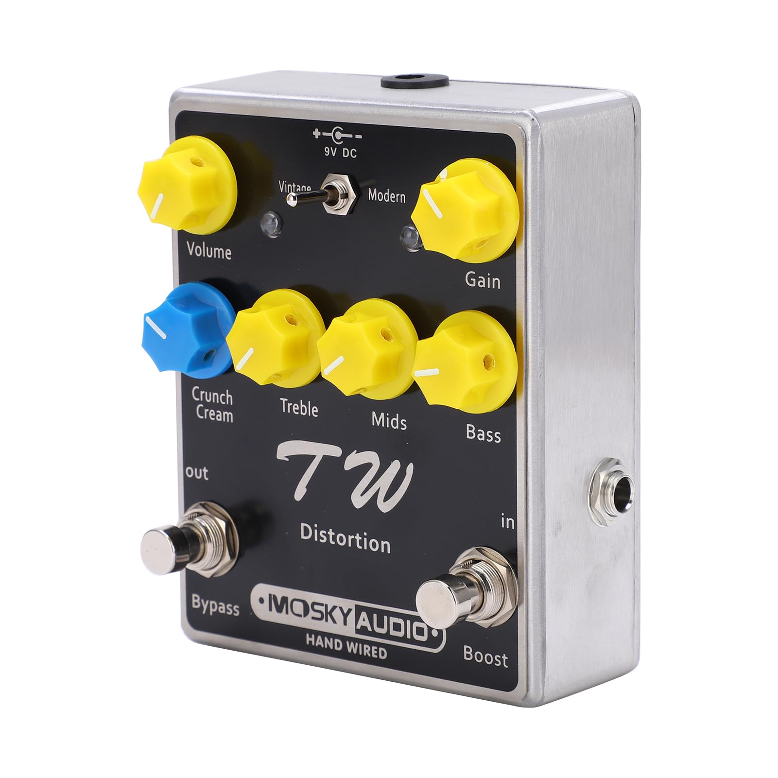 Pedale Effetto per Chitarra Distorsione Ad Alto Guadagno True Bypass per Musicisti Black Metal Regolabile 1 X