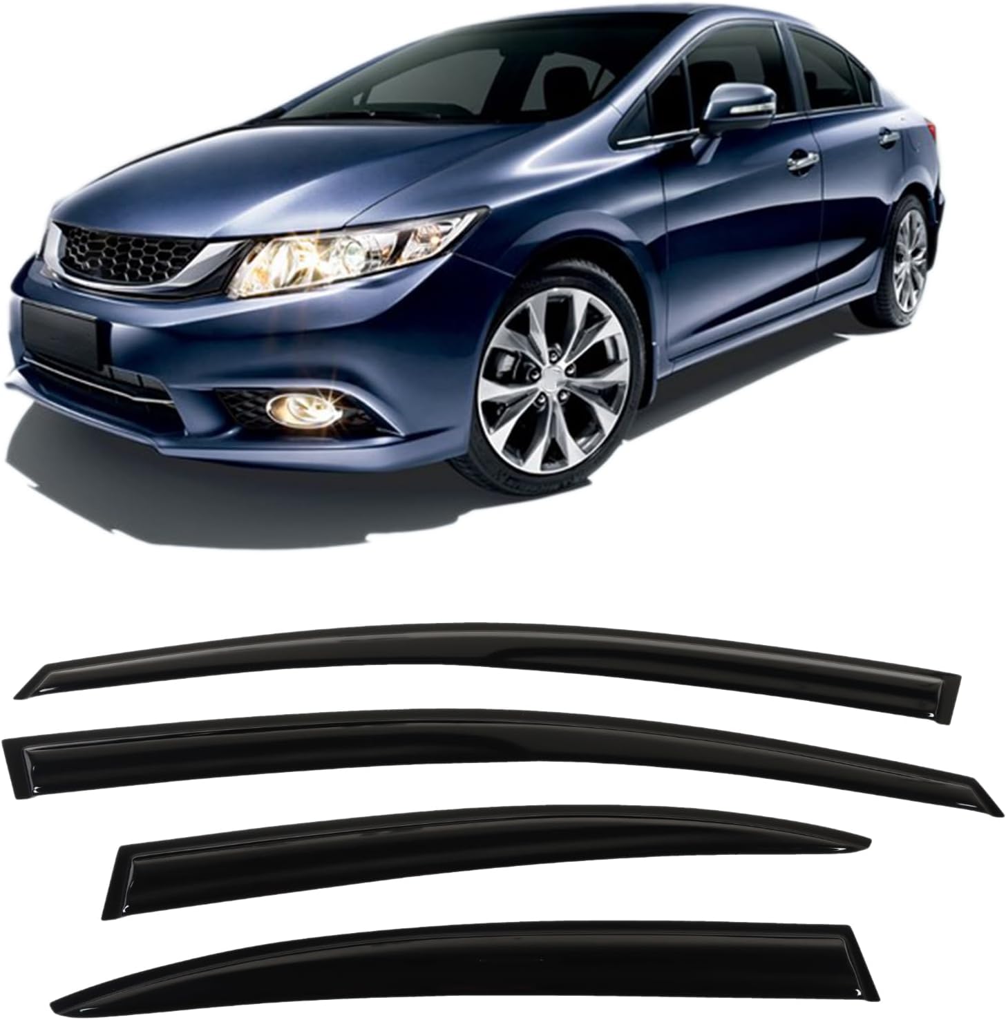 CBX Auto 4pc Side Window Deflectors Window Visors Fit 1215