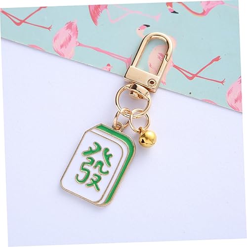 Miniatura 2 de SOIMISS Llavero Mahjong para decoración de dados, decoración de metal, llavero de Feng Shui, llavero de la suerte, colgante de Mahjong, llavero de