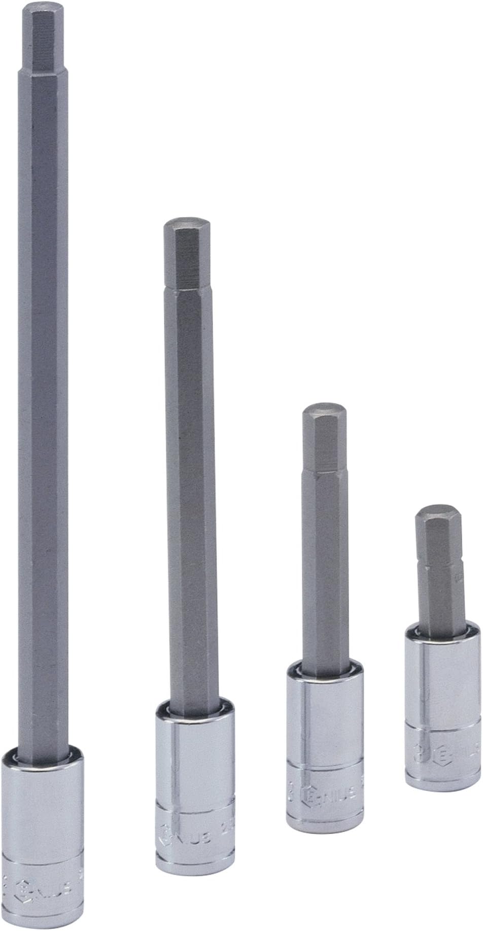 Genius Tools 1/4" Dr. 3mm Hex Bit Socket, 100mmL - 208+2533