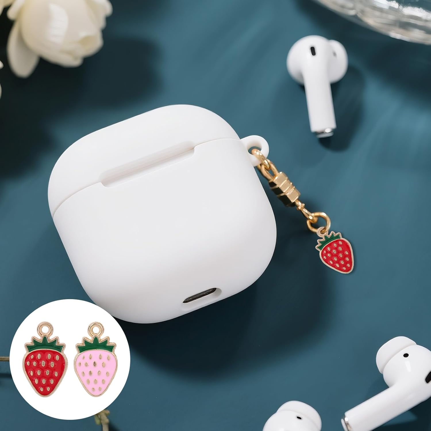 BOXOB 20 Pcs Bulk Strawberry Charms, Dainty Red & Pink Enamel Fruit Shortcake Charms Cute Pendants Ornament for Jewelry Making Earrings Bracelets Necklaces Beads DIY Crafts Keychains Bag Accessories - Image 6