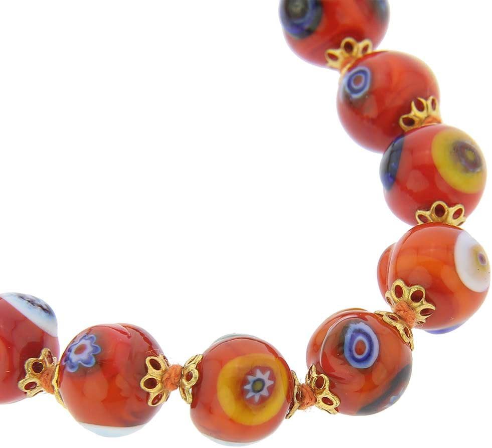 Glass Of Venice Murano Glass Mosaic Necklace - Orange