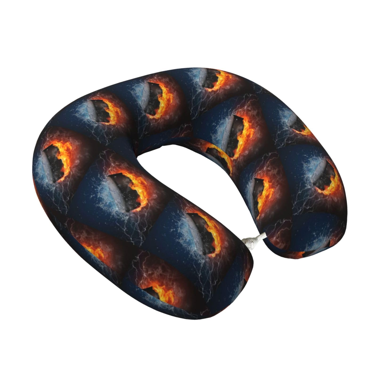 LKYMOH Ice Hockey Fire, Travel Neck Pillow U-Shaped Memory Neck Support Soft Comfortable With Washable Cover For Airplane Car Traveling and Office