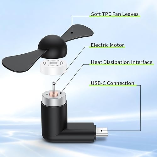 Miniatura 6 de Paquete de 6 ventiladores de teléfono celular tipo C USB C compatibles con iPhone 16 Pro Max1615iPad y Samsung Galaxy S25S24S23, mini accesorios