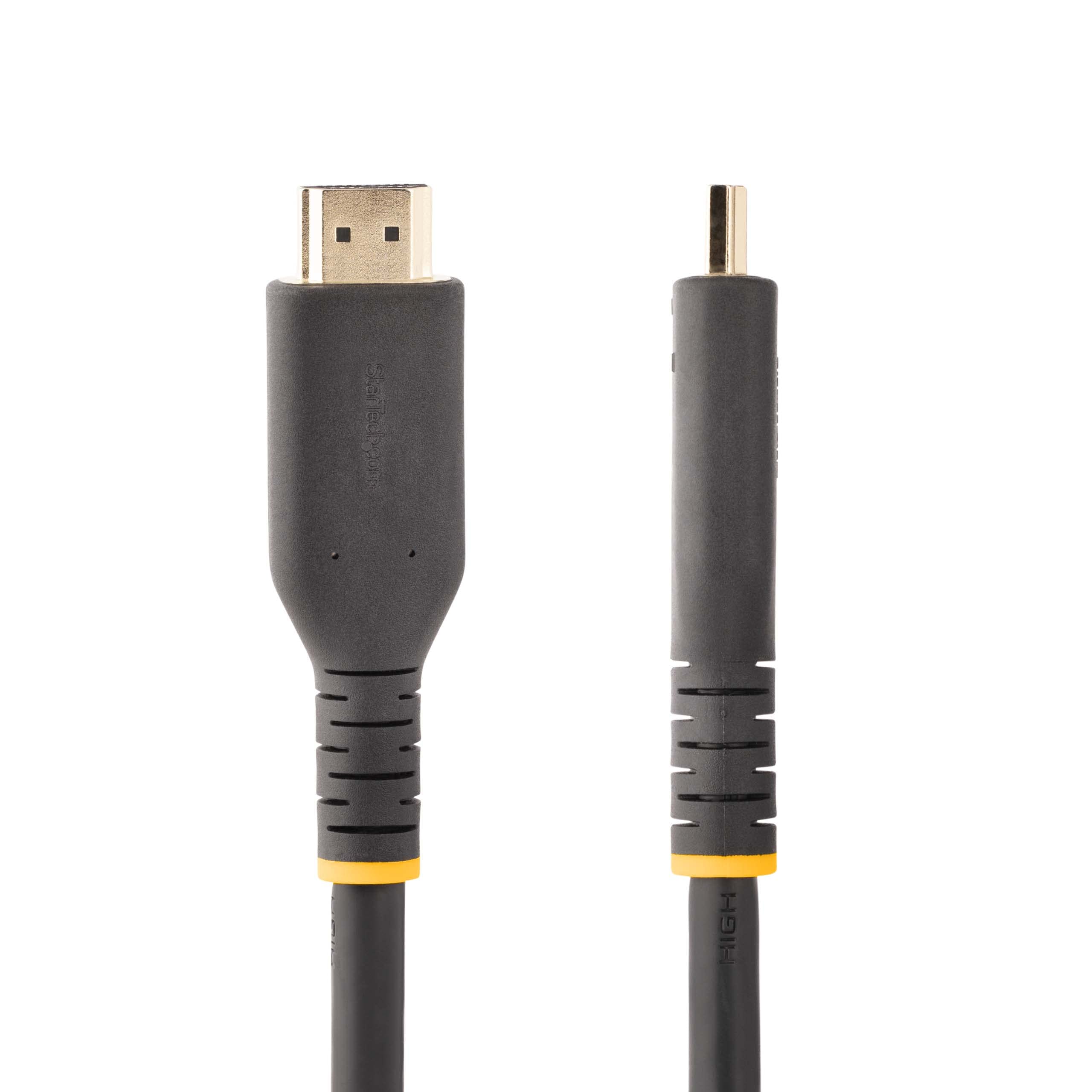 StarTech Cable HDMI 2.0 Activo Resistente 7m, 4K 60Hz, Ethernet, Negro | HDR10 y audio de 32 canales con Atmos, Ancho de banda 18Gbps, HDCP 2.2, ARC, CEC, BT.2020, Conectores chapados en oro