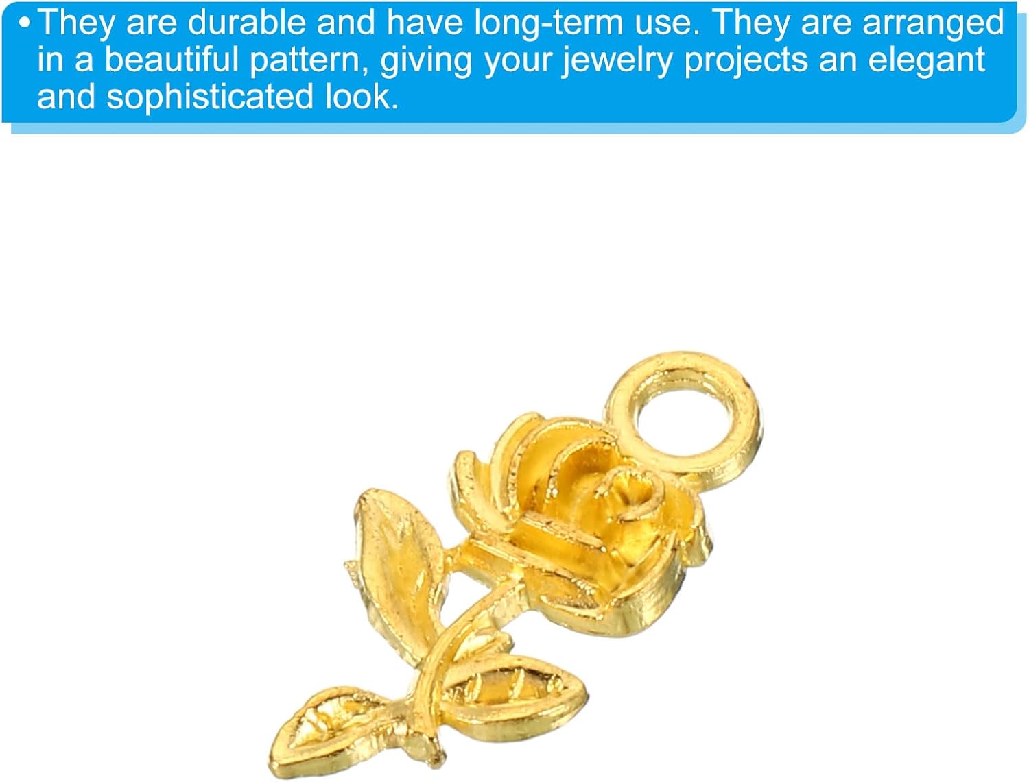 PATIKIL 100pcs Rose Charm Mini Rose Flower Pendant Charm Bulk Vintage Metal DIY for Jewelry Making Bracelet Earring Necklace - Image 5